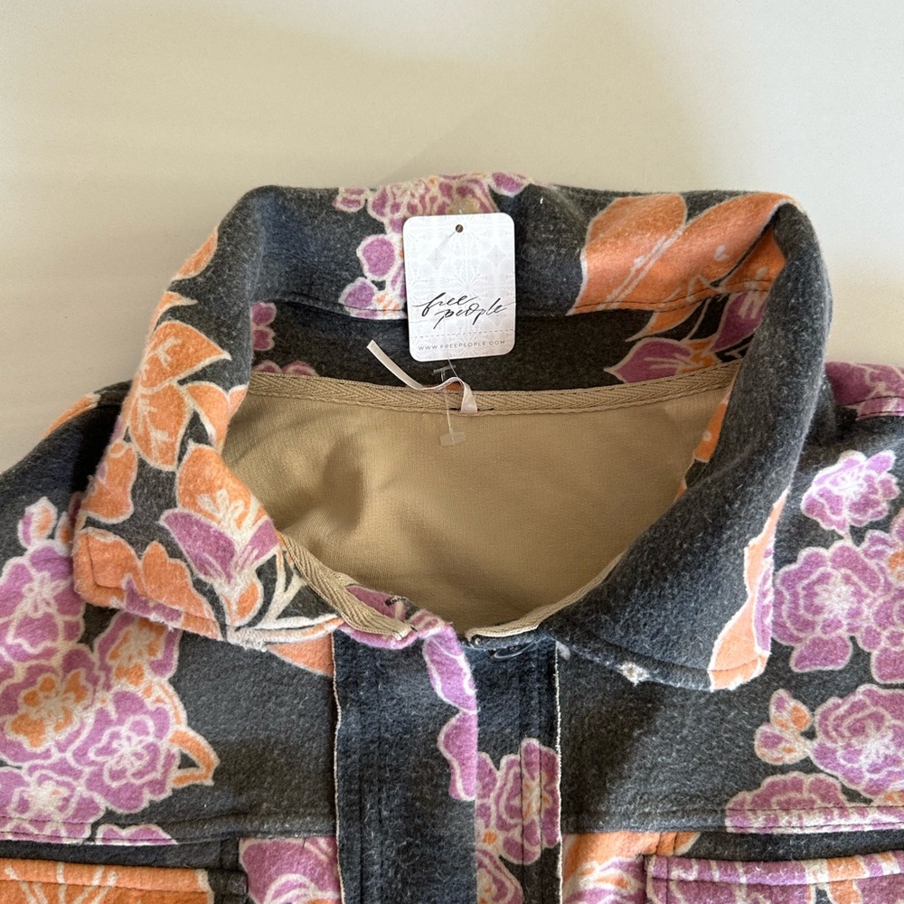 Free People We The Free Printed Ruby Jacket In Charcoal Combo - Picture 4 of 6
